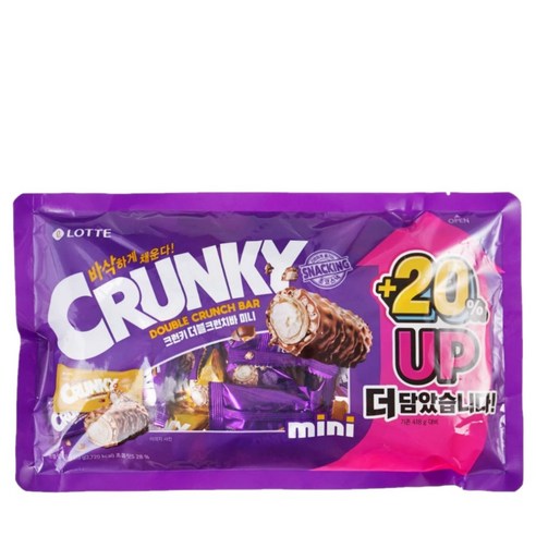 멈출 수 없는 달콤함! 크런키 더블크런치바 미니로 채우는 행복한 순간들 크런치