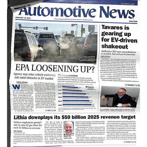 Automotive News Usa 2024년2월26일호 (자동자 최신 소식 잡지 월드매거진) – 당일발송 여행잡지추천