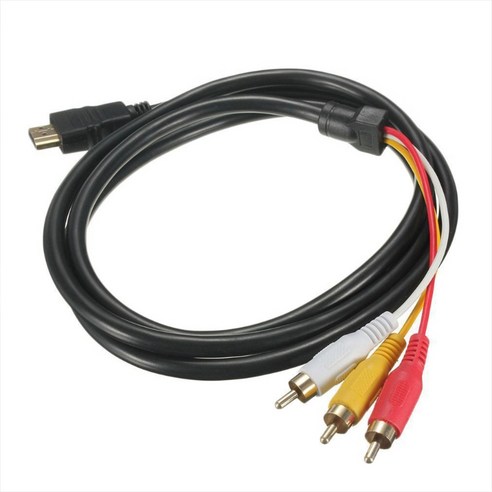 HDMI 수컷에서 3RCA AV 케이블 어댑터 M / M / M Composite 커넥터 송신기 HDMI에서 AV High의 경우 1.5m / 5 피트, 한개옵션0