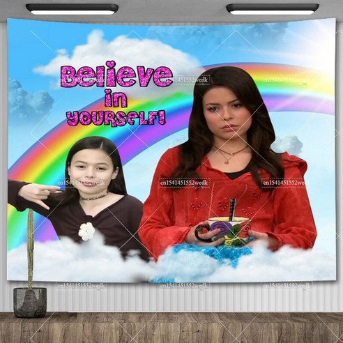 ICarly 자신의 벽 태 트리 재밌는 미란다 코스그로브 밈 거실 장식 미적 대학, 150X100CM, GT0000103