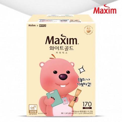 [맥심] 화이트골드 잔망 루피 에디션, 1개, 170개입, 12g