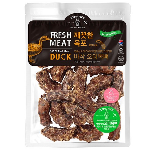바삭한 즐거움과 건강한 치아를 동시에! 조이스픽 깨끗한육포 오리목뼈