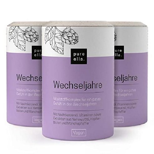 독일 PureElla 여성종합비타민 180캡슐 + 달맞이꽃 오일 + 참마 뿌리 갱년기 3개세트 달맞이꽃뿌리