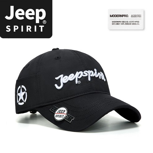 유타골프모자  JEEP SPIRIT 스포츠 캐주얼 골프모자 CA0650 + 전용 포장, 블랙