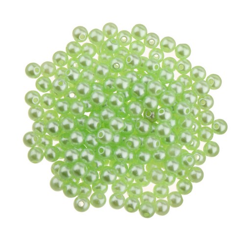 300Pcs 5mm 플라스틱 녹색 진주 라운드 구슬 구슬 보석 만들기