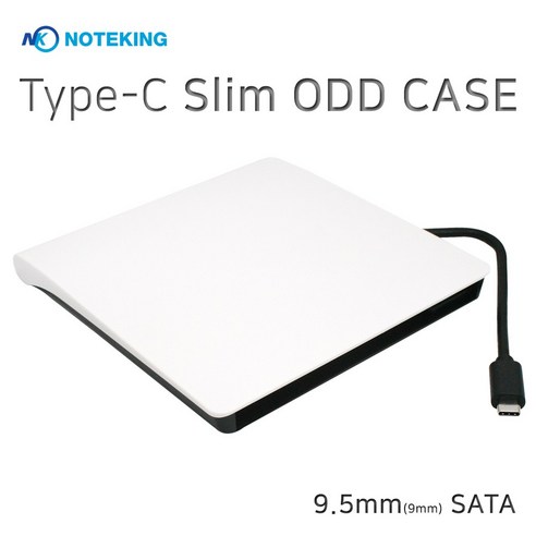 노트킹 9.5mm SATA 방식 CD DVD ROM GU90N 호환 USB-C타입 외장 ODD 케이스, 9mm C타입 케이스 + 베젤