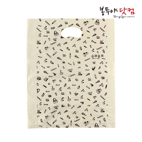 봉투야닷컴 HDPE 35호 (35x44cm) 100장 비닐쇼핑백 비닐봉투 옷봉투 의류봉투 손잡이봉투 링봉투, AA