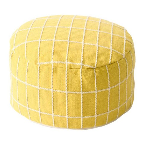 Unstuffed Pouf Cover 질감 저장 솔루션 면 린넨 대형 콩 가방 큐브 바닥 쿠션 좌석 보육 Kidsroom 침실 장식에 대한, 폴리에스터면, 노란색