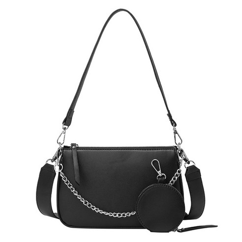 지갑 여성 새로운 디자인 파우치 가방 여성 블랙 PU 가죽 크로스 바디 핸드백 패션 체인 호보 숄더 가방