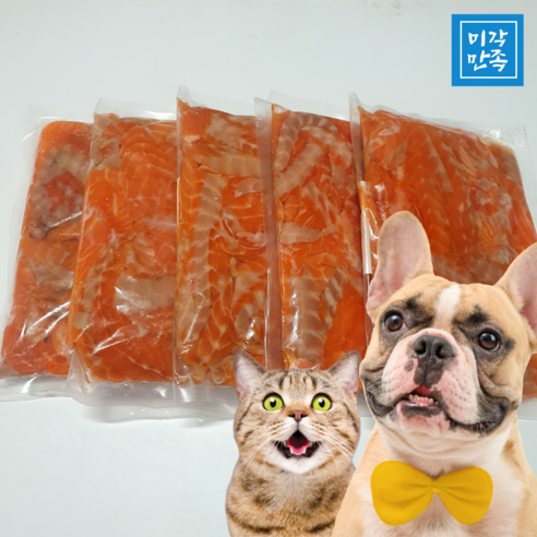 강아지간식 연어파지 혈합육 500g 고양이 간식 사료, 연어파지혈합육 500gx5팩, 5개