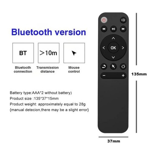 블루투스 5.2 원격 제어 에어 마우스 스마트 TV 박스 전화 컴퓨터 Pc 프로젝터 등 BT5.2 리모컨, 검은색, 01 Black