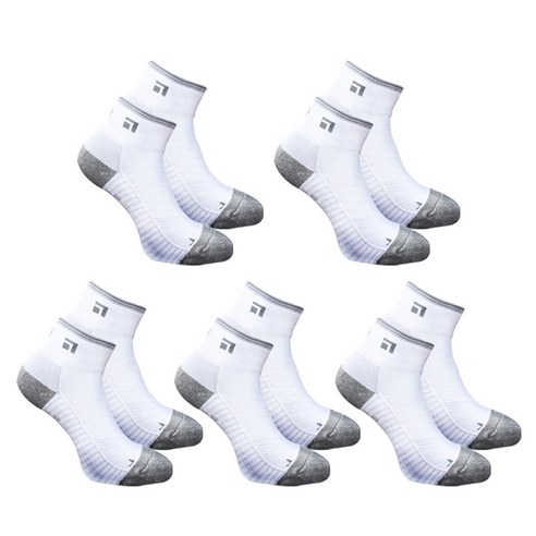 인콘트로 샷이글 실리콘 논슬립 스포츠 골프 양말 5켤레, 27-29cm, 회색