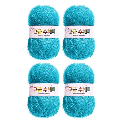 울클럽 별꽃수세미 DIY 고급수세미실 80g 4볼세트 + 동영상제공, 189아쿠아블루