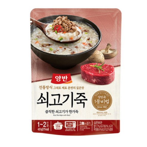 양반 쇠고기 즉석죽, 420g, 4개