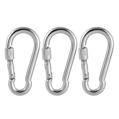 스테인레스 스틸 보트 Carabiner 스냅 후크 피팅 그늘 보트 클립 3pcs, 실버
