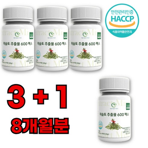 미슬토 추출물 식약처 HACCP 인증 국내산 겨우살이, 4개, 60정