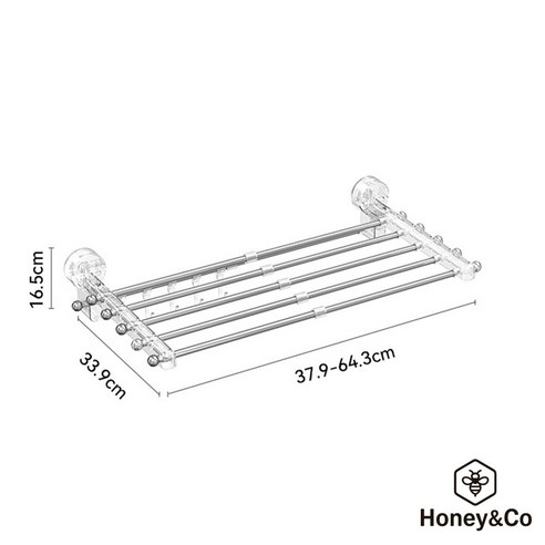 좁은 공간, 빨래 고민 끝! 허니앤코 접이식 벽부착 빨래건조대