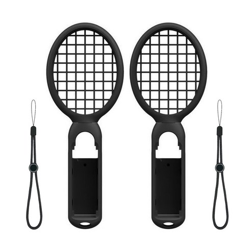 닌텐도 스위치 테니스 라켓 게임 조이콘 그립, 블랙1P+블랙1P ND-108