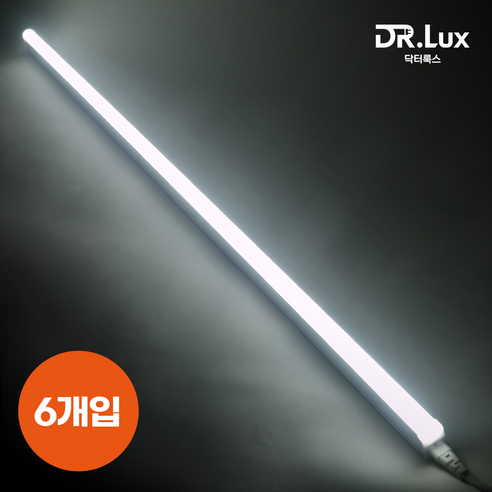 닥터룩스 간접조명 LED T5 20w 1200mm, 주광색, 6개