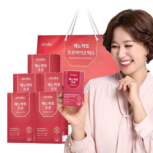 [본사] 휴온스 박미선 갱년기유산균YT1 분말 엘루비 메노락토 프로 75일분 15포 5박스 + 선물용 쇼핑백 증정