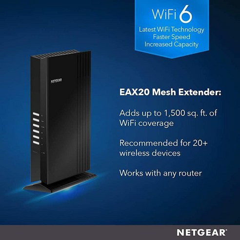 NETGEAR 와이파이 6 메시 레인지 익스텐더 EAX20 AX1800 듀얼밴드 최대 1.8Gbps125581