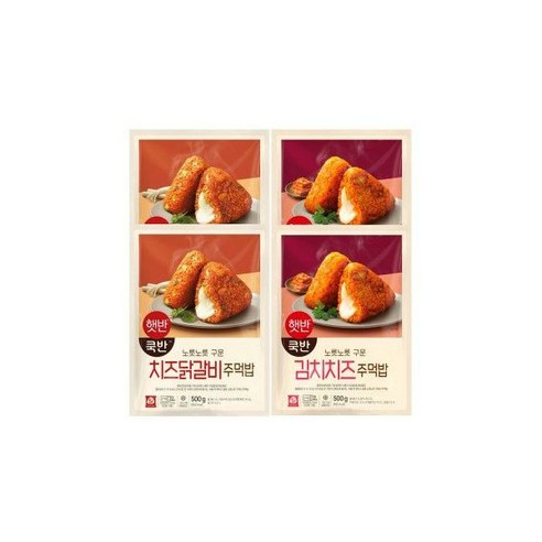 햇반치킨갈릭마요주먹밥 500g x4, 주먹밥 김치치즈 500gx2 + 주먹, 2개