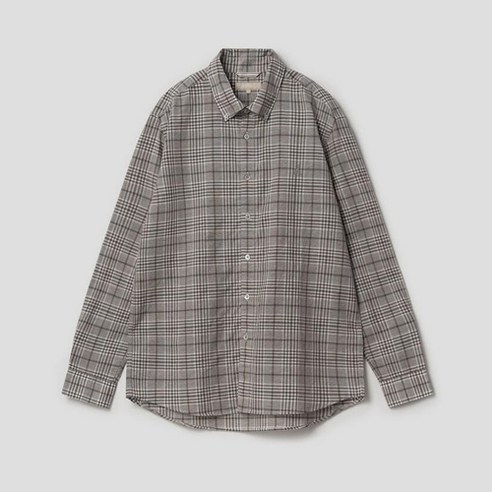 [BEANPOLE] 빈폴 멘 [SLIM] 브라운 리넨 블렌드 글렌 체크 셔츠 (BC2264A13D)