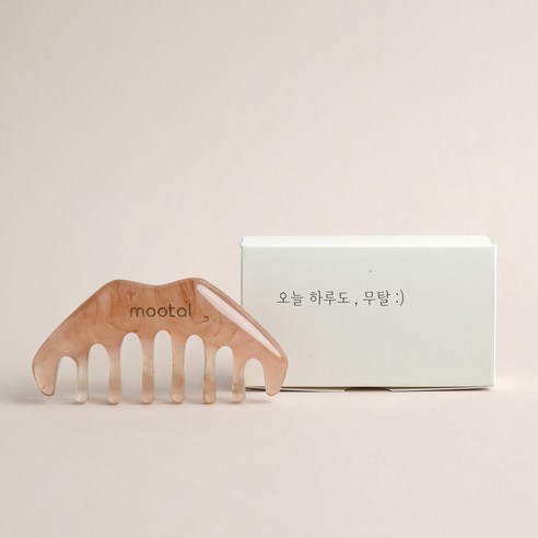 무탈 두피 괄사 마사지 마사지기 빗, 1개, 브라운