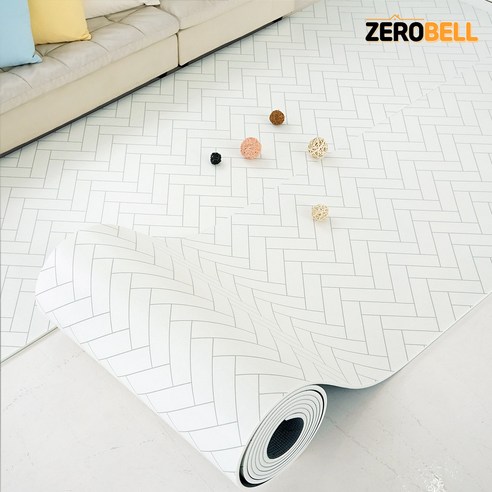 제로벨 18T PVC 층간소음방지 롤 매트 폭 70cm x 2m 유아 어린이 놀이방매트, 헤링본 화이트 제로벨 18T PVC 층간소음방지 롤 매트 폭 70cm x 2m 유아 어린이 놀이방매트, 헤링본 화이트