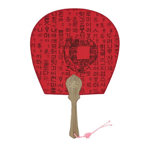 훈민정음 한지 선부채 대 27cm 한글부채, 07 분홍색, 1개