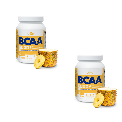 [1+1] 올라 BCAA 6000 맛있는 아미노산 보충제, 파인애플파인애플, 2개, 500g