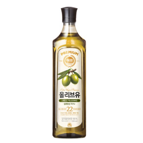 해표 압착 올리브유, 900ml, 2개