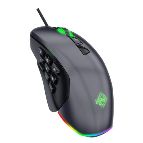 E스포츠용 USB 유선 게임용 마우스 RGB LED 컴퓨터 게이머 마우스 그레이, 회색, 설명, 플라스틱