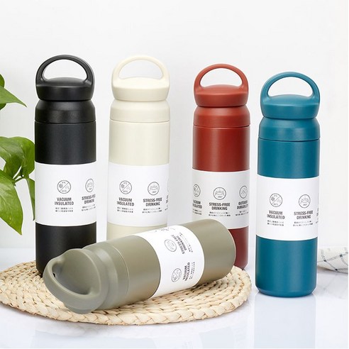 지문자국방지 스텐 텀블러 500ml 등산용컵 직장인 하이킹 단체선물, 블루텀블러, 1개