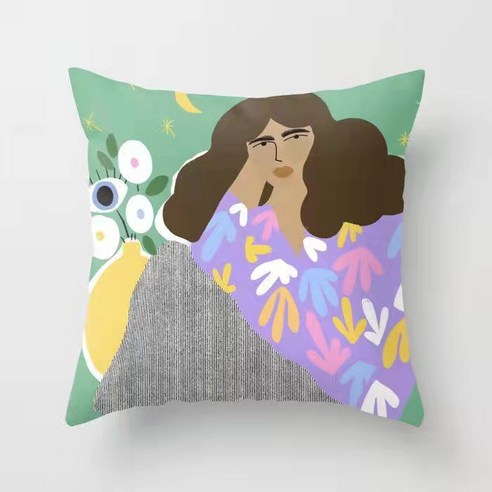 KORELAN ins 스타일쿠션 베개 자동차 쿠션 소파 쿠션 낮잠 베개 귀여운 쿠션, 40cm*40cm( 베갯잇+베개심), 11