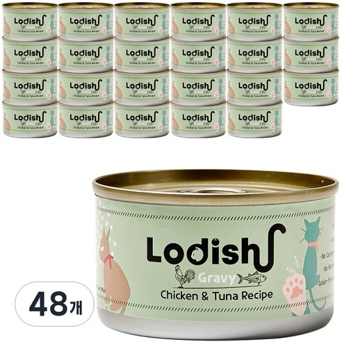 로디시 고양이 습식사료 주식캔, 48개, 그레이비 치킨&참치, 85g