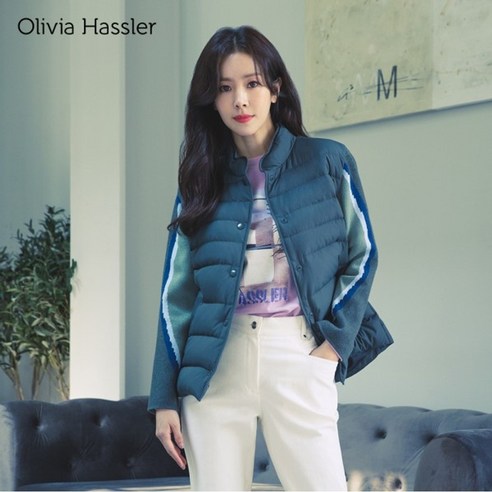 [올리비아하슬러]OHAWTS702_아트윅 라운드넥 9부 티셔츠