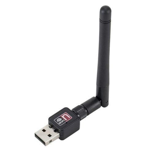 AFBEST 데스크탑 노트북용 추가 안테나가 있는 USB Wifi 어댑터 미니 무선 네트워크 카드 동글, 검정