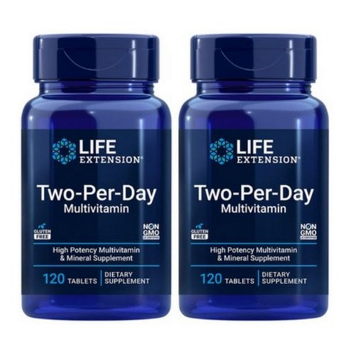 Life Extension 라이프익스텐션 투퍼데이 Two-Per-Day Tablets 타블렛 120정, 2개