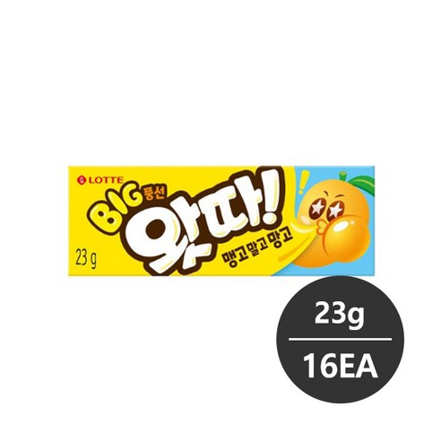 롯데제과 왓따 망고 껌 23g, 80개