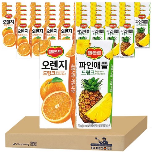 델몬트 오렌지190ml 24팩+파인애플190ml 24팩 세트, 190ml, 48개 미닛메이드오렌지주스1.5l