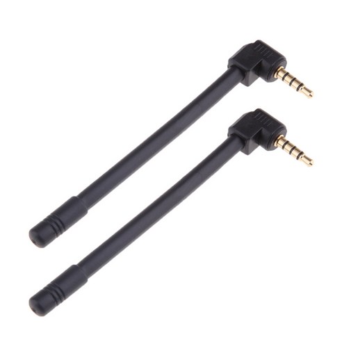 모바일/스피커에 대 한 2Pcs 3.5mm 잭 FM 라디오 외부 야외 오디오 안테나, 설명, 블랙, 플라스틱