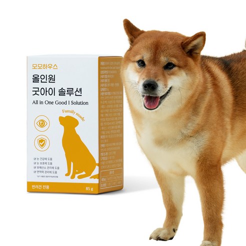 모모하우스 강아지 눈 영양제 눈물 자국 충혈 백내장 녹내장 염증 결막염 루테인+오메가3+밀크씨슬 올인원, 1박스