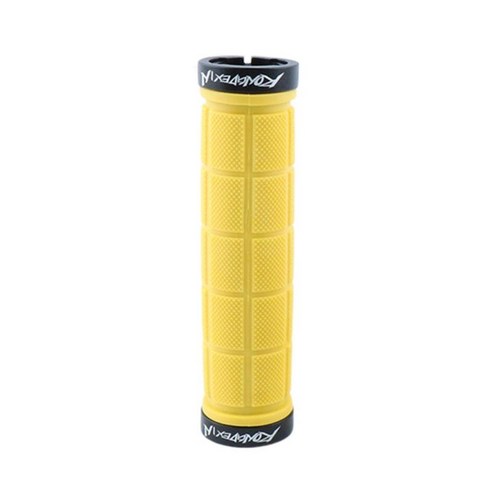 MTB 산악 자전거 도로 자전거 자전거를 위한 이중 잠금식 산악 자전거 그립 및 핸들 바 엔드 플러그, 13.2cm, 고무, 노란색 격자