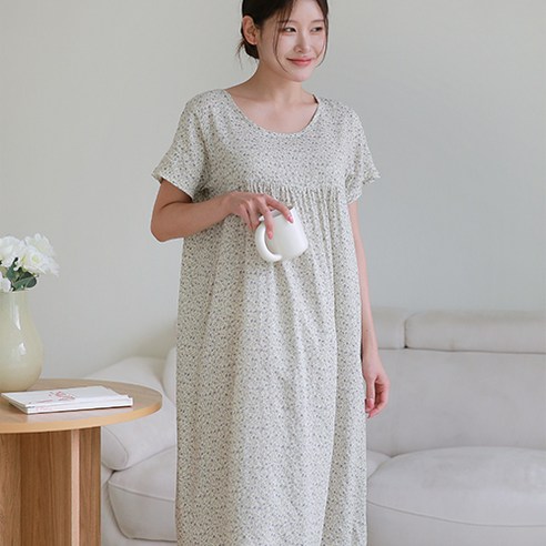 열대야 속 쾌적한 숙면을 위한 선택, 언더샤인 순면 원피스 잠옷