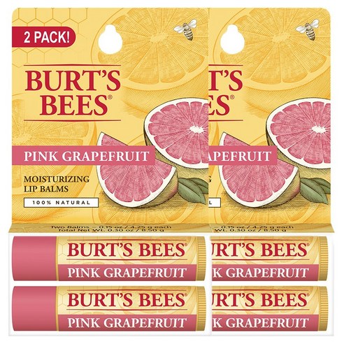 버츠비 모이스처라이징 립 밤, Pink Grapefruit, 4개입