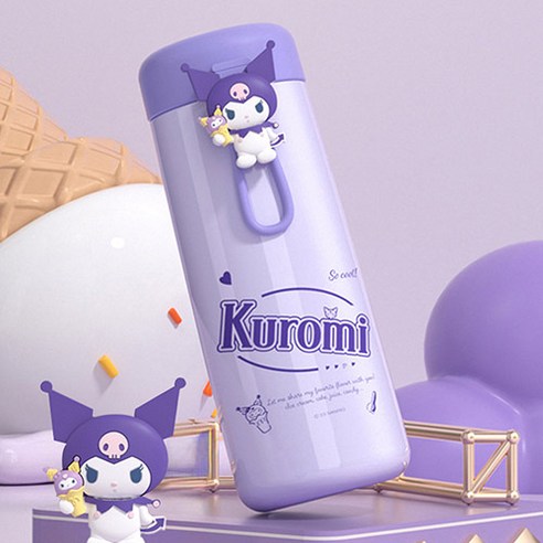 산리오 보온 보냉 파스텔 텀블러 물통 물병 스텐 350ml, 없음, 1개, 쿠로미
