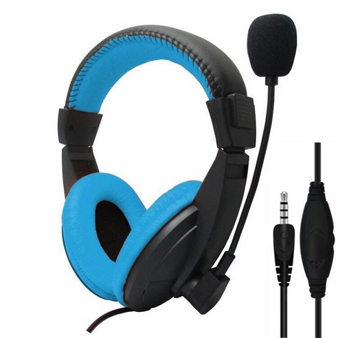 ZZJJC 헤드셋 유선 게임 헤드셋 마이크 끼고 듣기음성변명위치폰 이어폰, 헤드셋 맥시 1.7m/M1싱글 블루