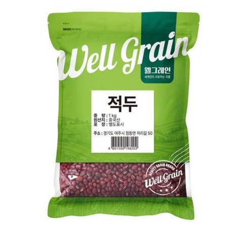 웰그레인 중국산 적두 팥, 1kg, 3개