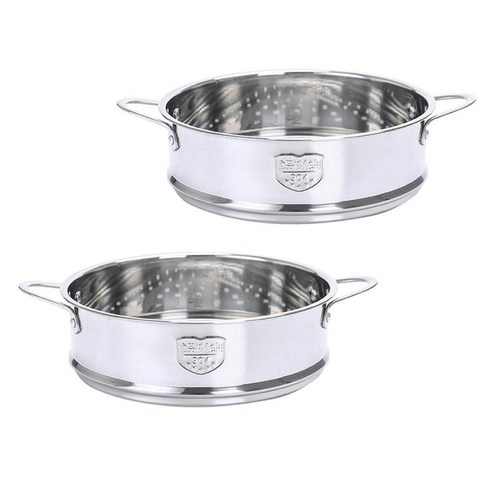 2팩 야채 찜 바구니 W/손잡이 스톡 냄비 도구 스테인레스 6.3인치, 16cm, 실버, 스테인레스 스틸